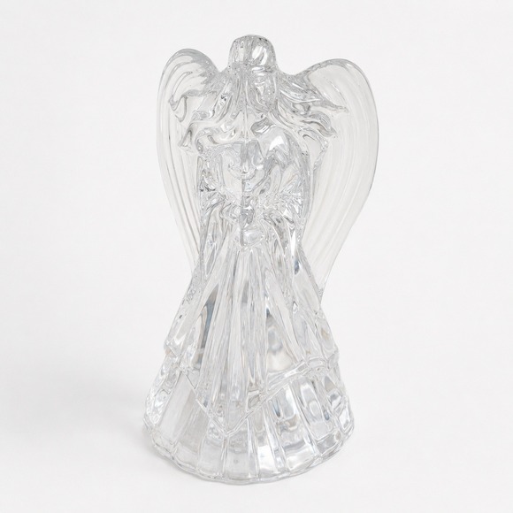 Other - Clear Glass Angel Figurine 7.5 Inch Tall Pressed Glass Religious Holiday Decor
